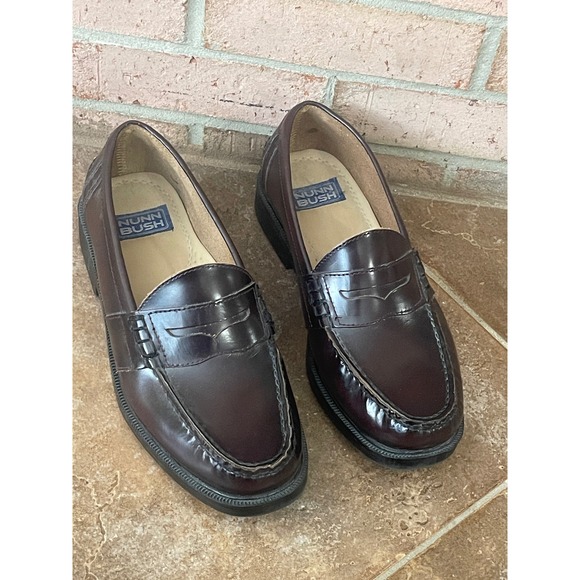 Nunn Bush Other - Nunn Bush Mens Burgundy Leather Penny Loafers Dress Shoes 9M 85538-05